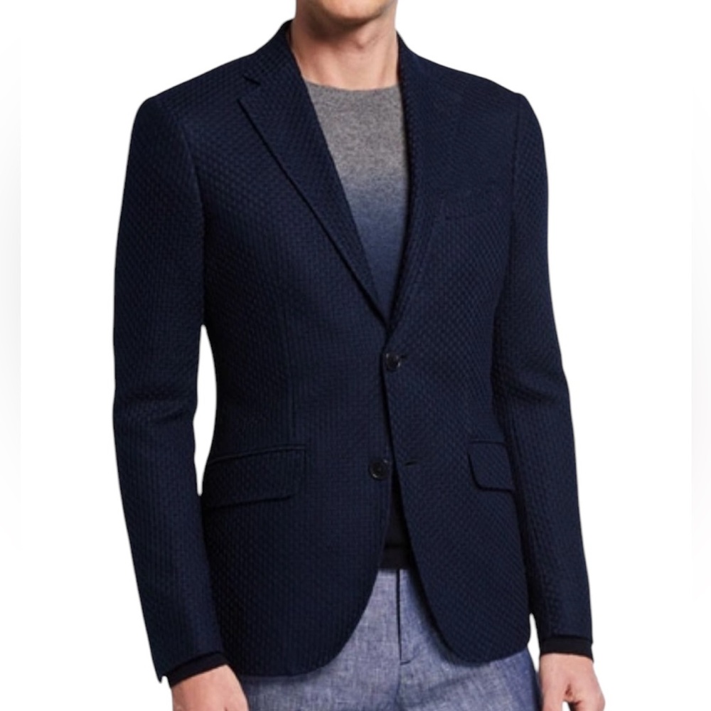 Armani Collezioni Men’s Single Breast Navy Blue Suit Jacket
